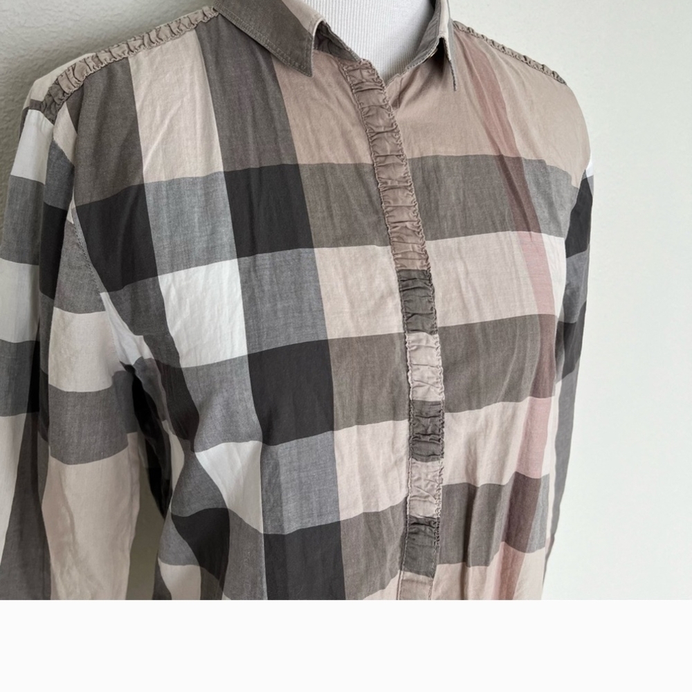 Burberry Brit Stone Gray Nova Check Women's Shirt - Picture 5 of 16